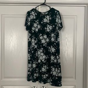 JJill Dress. Green floral.